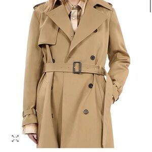 Kooples Classic Tan Double-Breasted Trench Coat MSRP $715.Size 36 P2P 19 inches.
